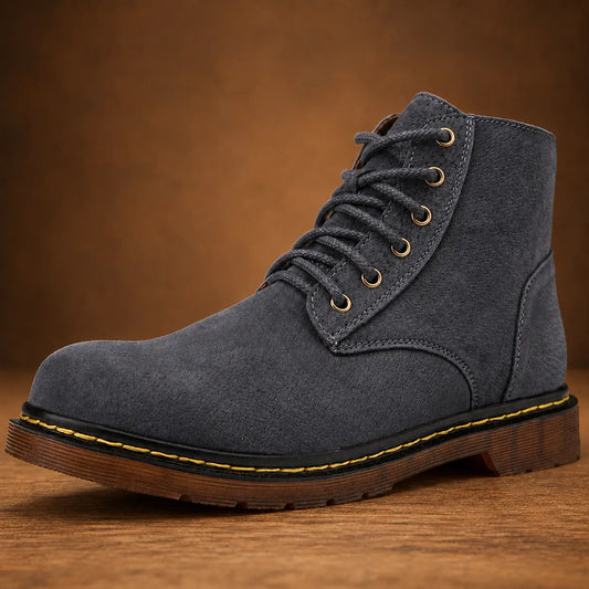 Stitched Lace-Up Boots