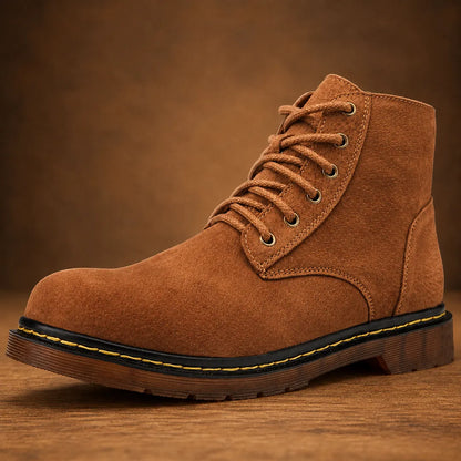 Stitched Lace-Up Boots