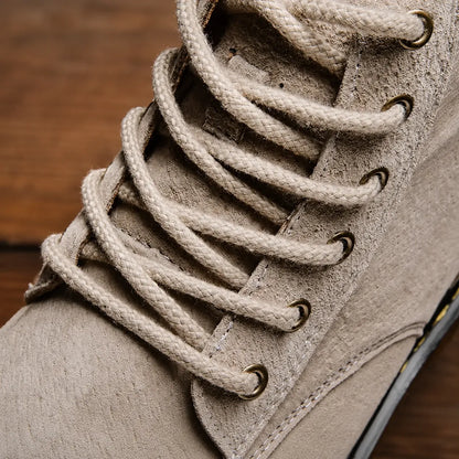 Stitched Lace-Up Boots