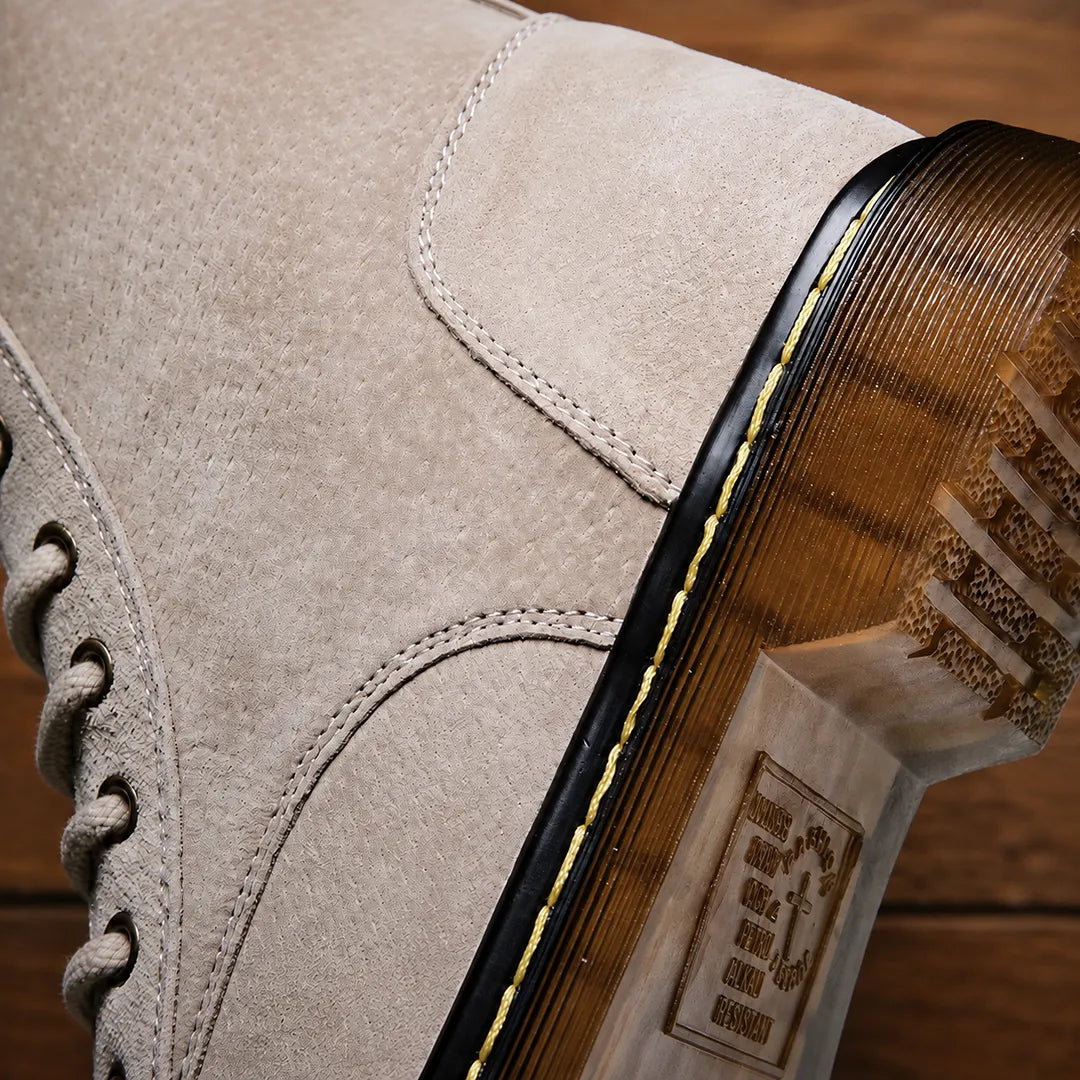 Stitched Lace-Up Boots