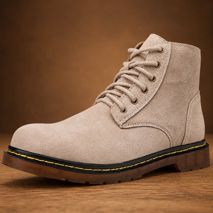 Stitched Lace-Up Boots