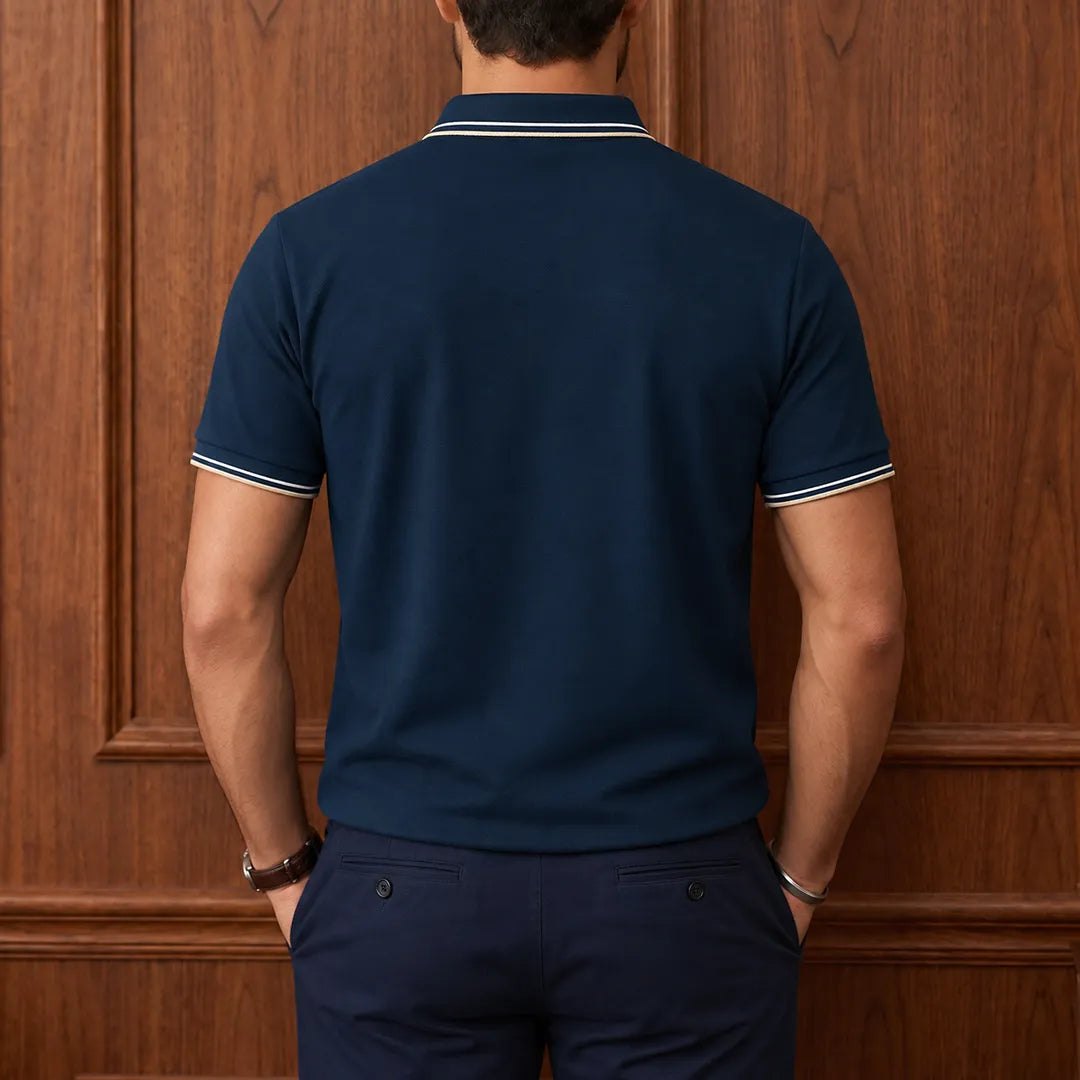 Striped Collar Polo Shirt