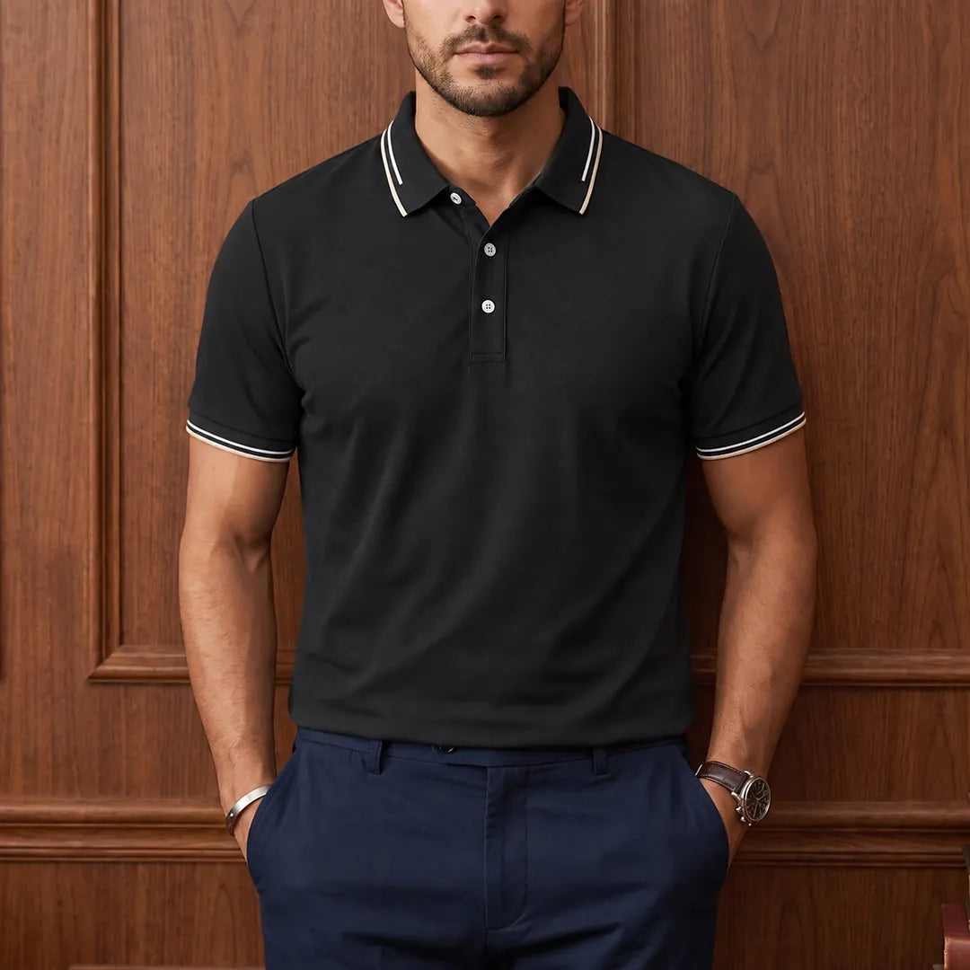 Striped Collar Polo Shirt
