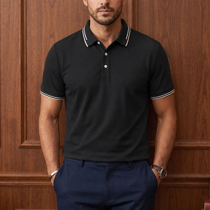 Striped Collar Polo Shirt