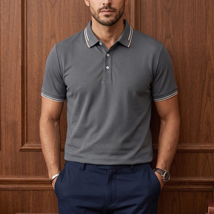 Striped Collar Polo Shirt