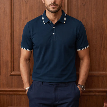 Striped Collar Polo Shirt