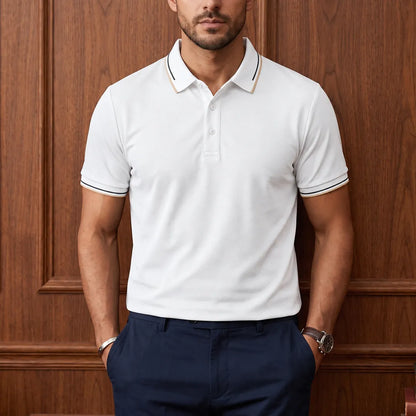 Striped Collar Polo Shirt