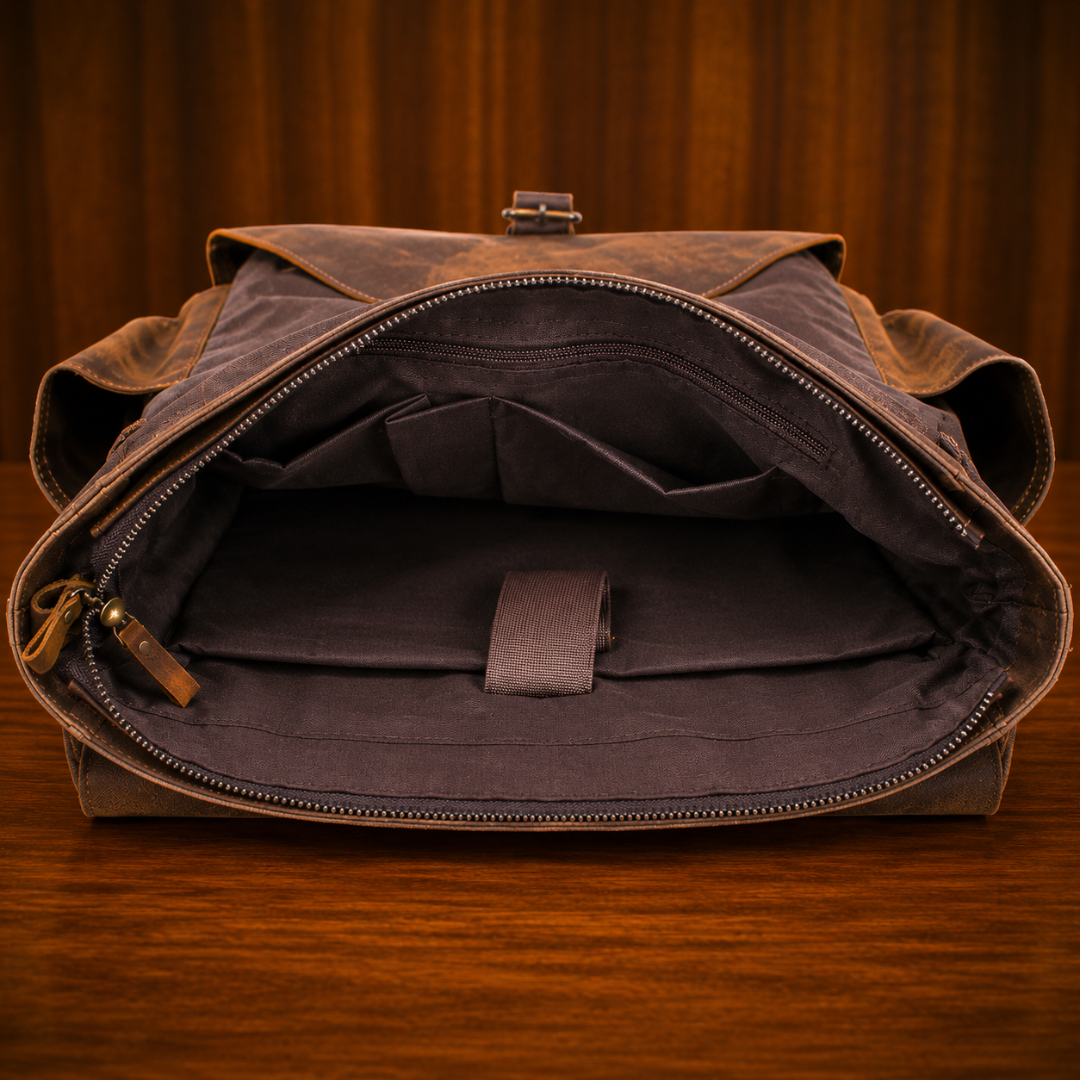 Vintage Leather Travel Backpack