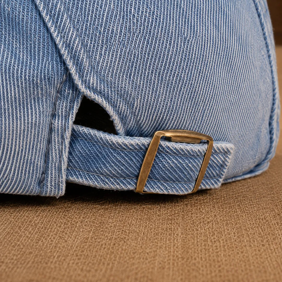 Washed Patch Flat Cap