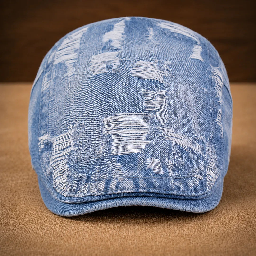 Washed Patch Flat Cap
