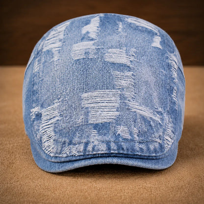 Washed Patch Flat Cap