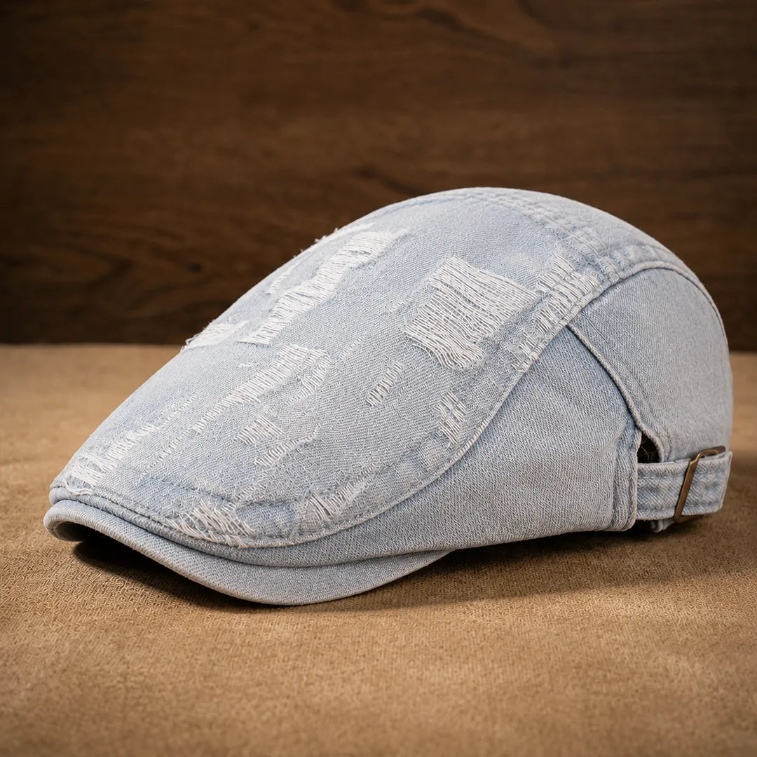 Washed Patch Flat Cap
