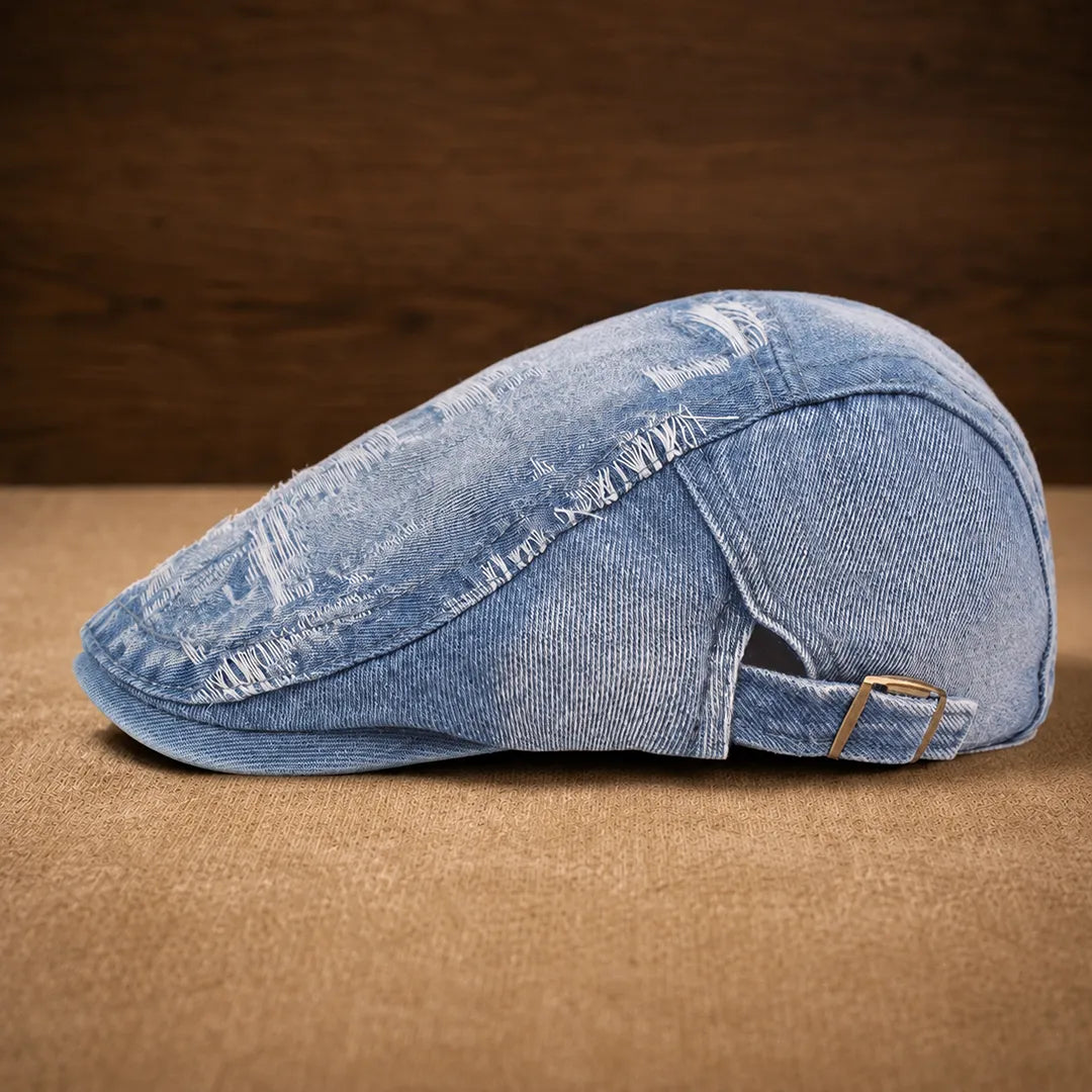 Washed Patch Flat Cap