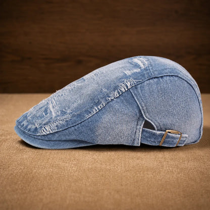 Washed Patch Flat Cap