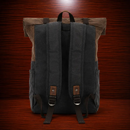 Waxed Canvas Roll-Top Backpack