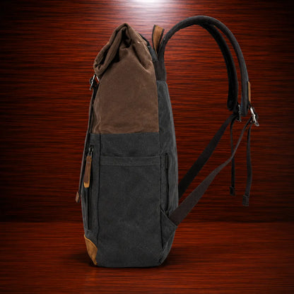 Waxed Canvas Roll-Top Backpack