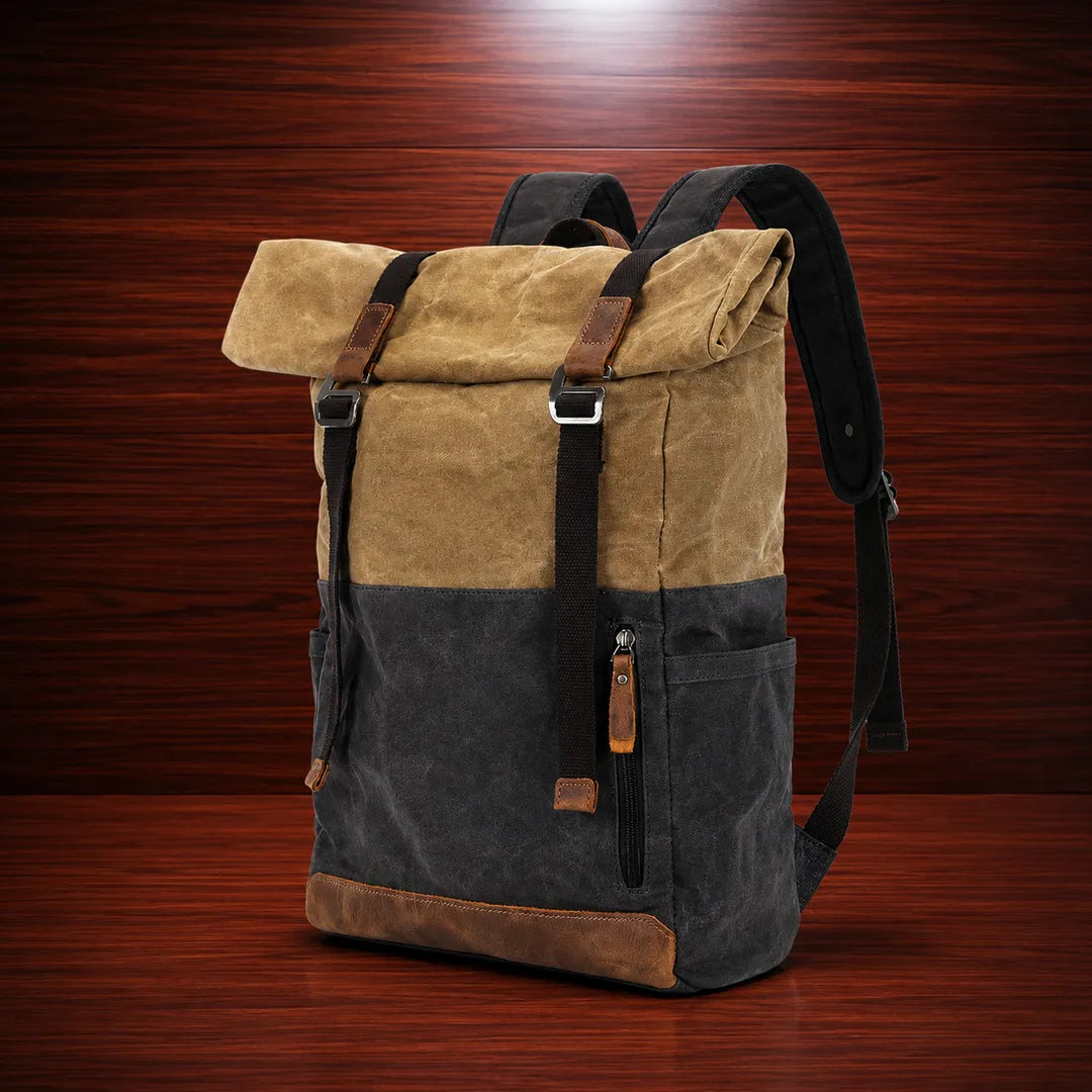 Waxed Canvas Roll-Top Backpack
