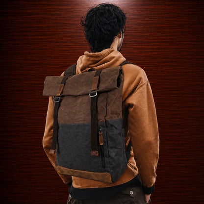 Waxed Canvas Roll-Top Backpack