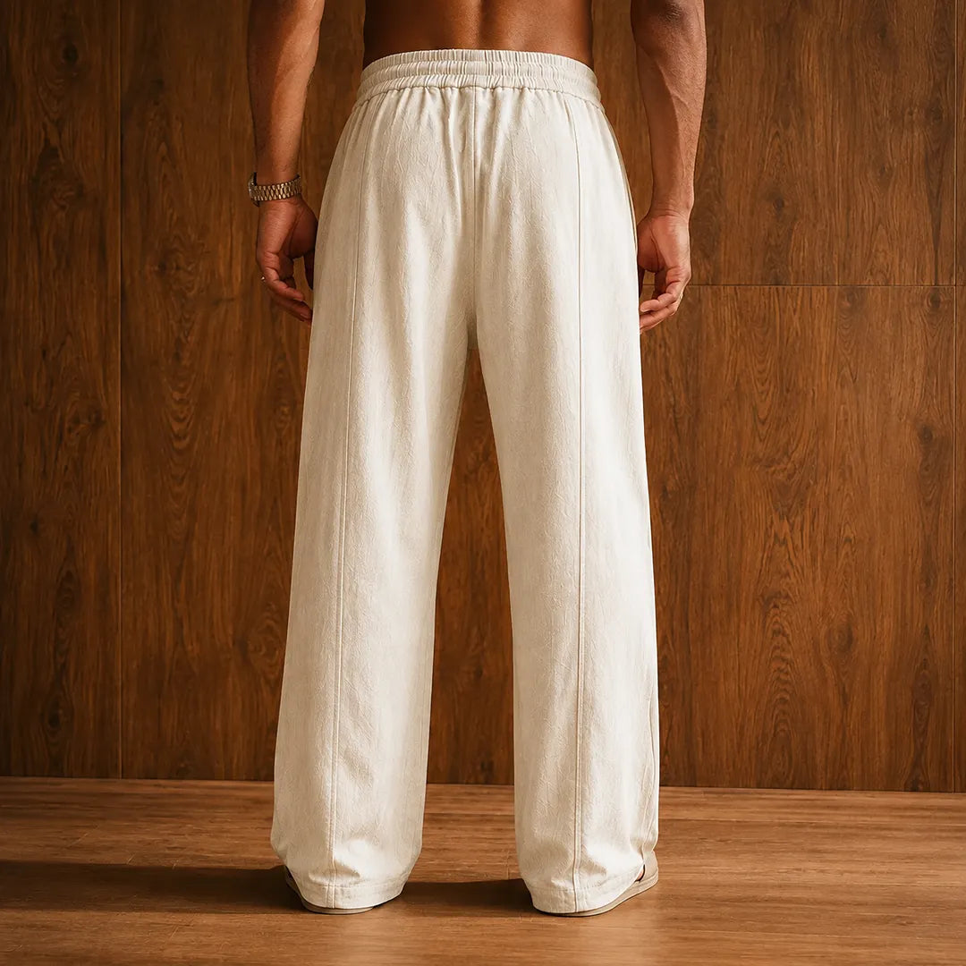 Wide-Leg Drawstring Pants