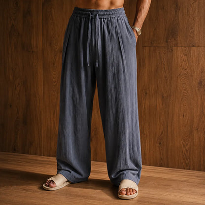 Wide-Leg Drawstring Pants