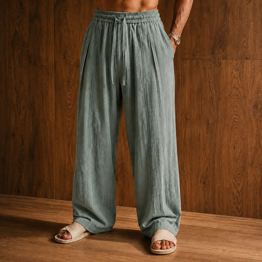 Wide-Leg Drawstring Pants