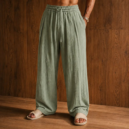 Wide-Leg Drawstring Pants