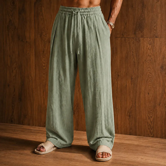 Wide-Leg Drawstring Pants