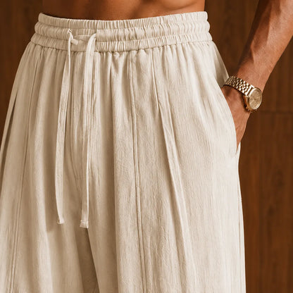 Wide-Leg Drawstring Pants