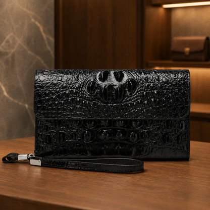 Croc Embossed Clutch Wallet