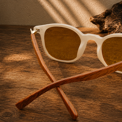 Classic Wooden Temple Sunglasses