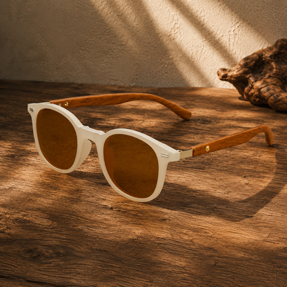 Classic Wooden Temple Sunglasses