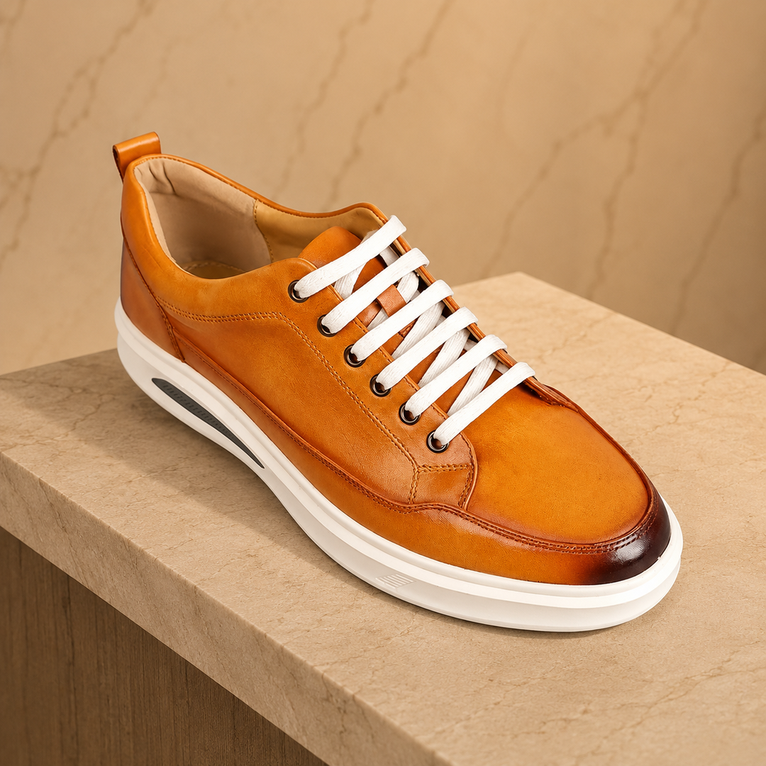 Cushioned Leather Sneakers