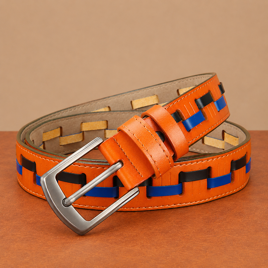 Woven Leather Casual Belt