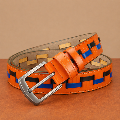 Woven Leather Casual Belt