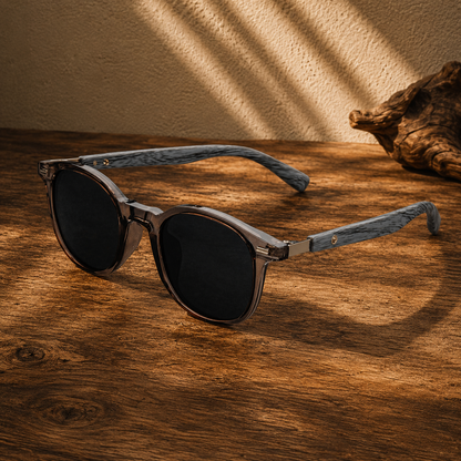 Classic Wooden Temple Sunglasses