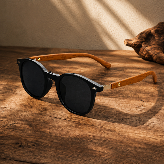 Classic Wooden Temple Sunglasses