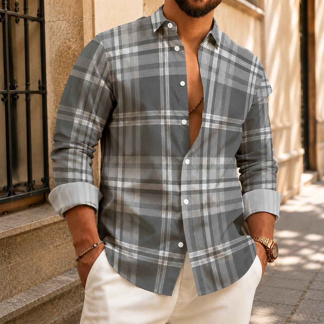 Classic Plaid Button-Up Shirt