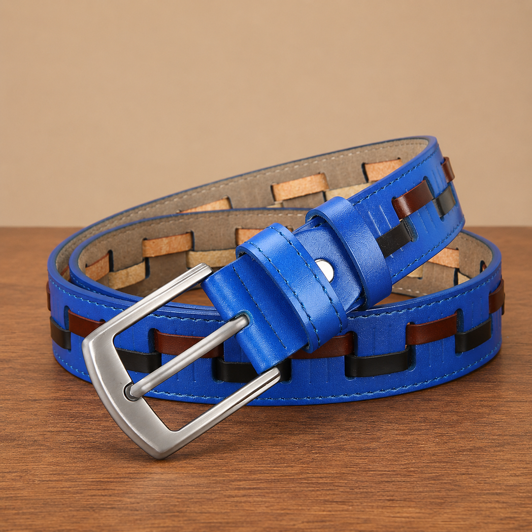 Woven Leather Casual Belt
