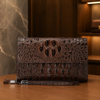 Croc Embossed Clutch Wallet