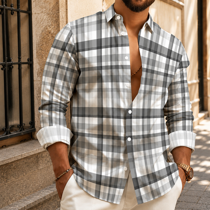 Classic Plaid Button-Up Shirt